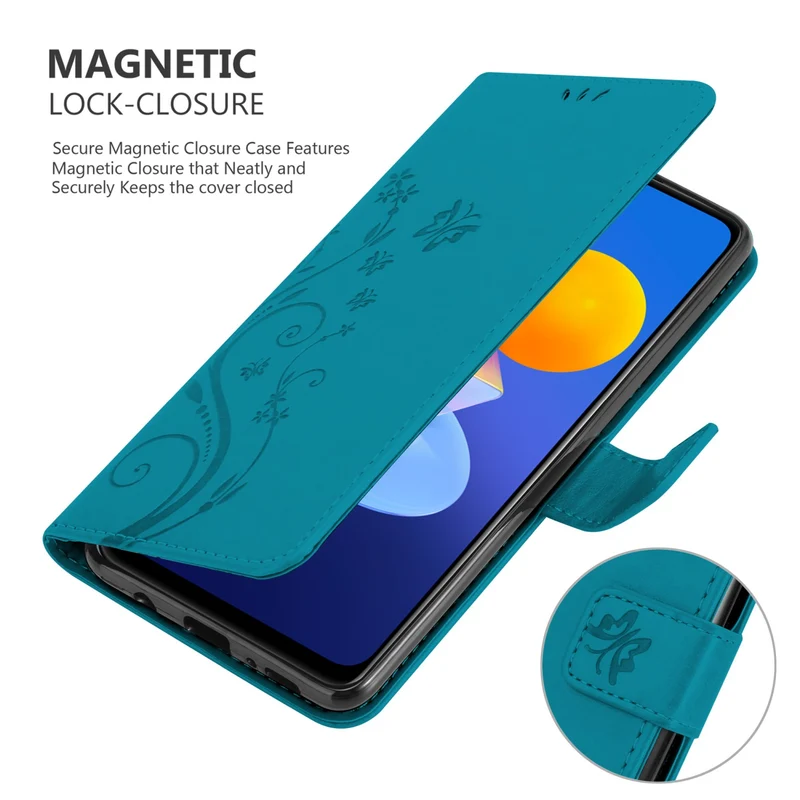 Cadorabo Hülle kompatibel mit Vivo Y52 5G / Y72 5G Schutzhülle im Blumen Design mit Magnetverschluss, Standfunktion und Kartenfächern
