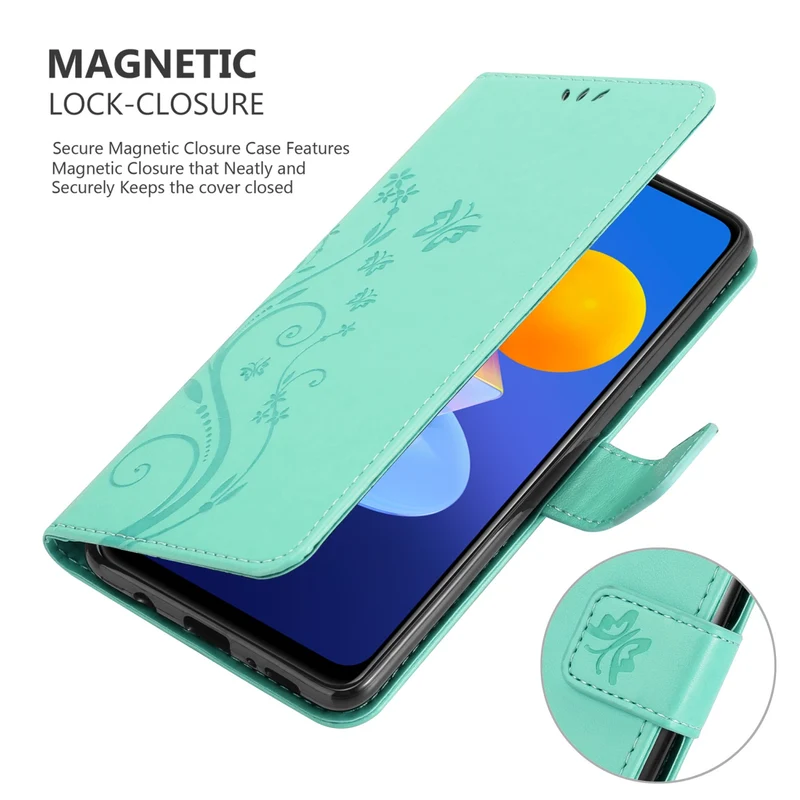 Cadorabo Hülle kompatibel mit Vivo Y52 5G / Y72 5G Schutzhülle im Blumen Design mit Magnetverschluss, Standfunktion und Kartenfächern