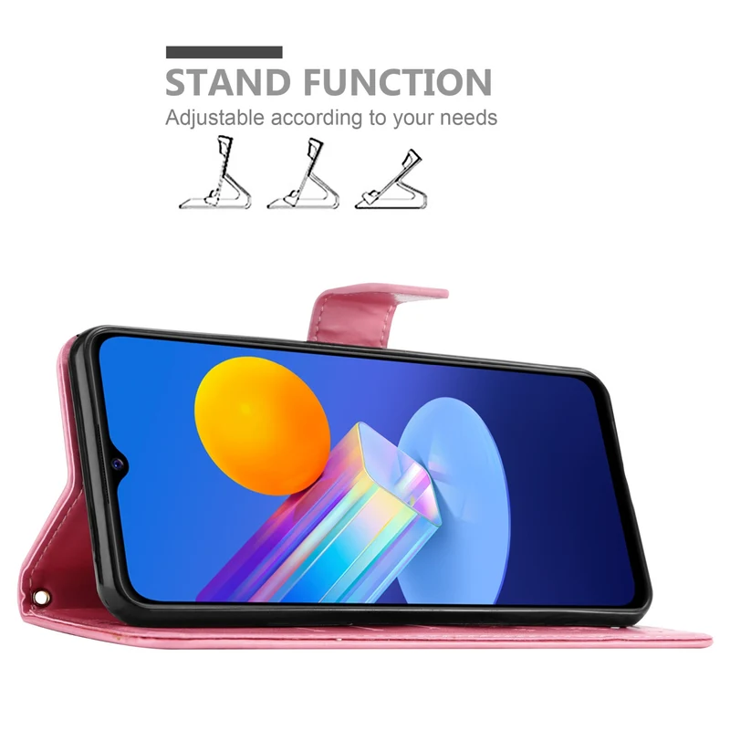 Cadorabo Hülle kompatibel mit Vivo Y52 5G / Y72 5G Schutzhülle im Blumen Design mit Magnetverschluss, Standfunktion und Kartenfächern