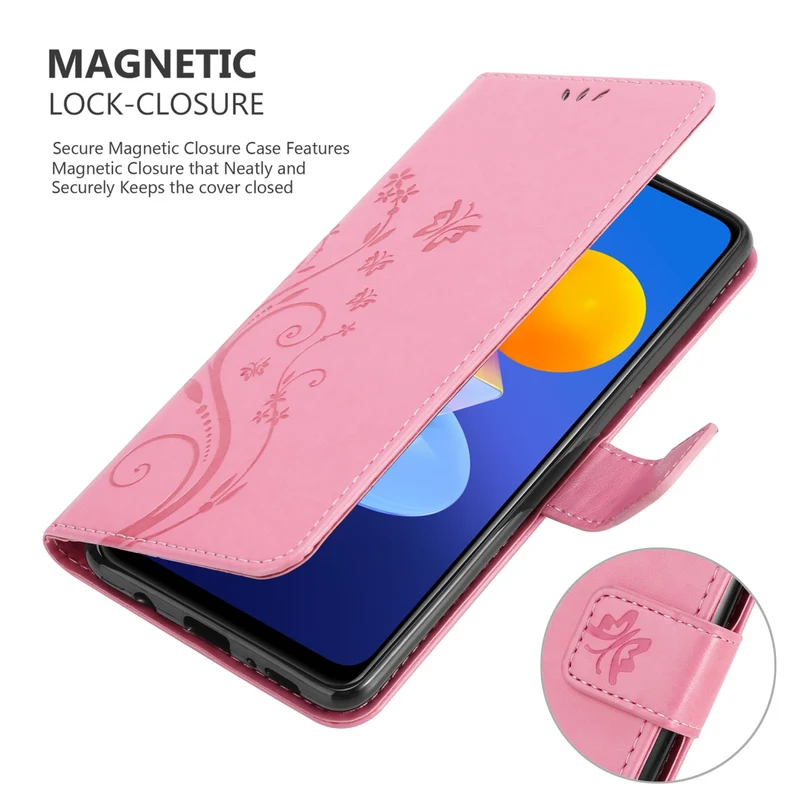 Cadorabo Hülle kompatibel mit Vivo Y52 5G / Y72 5G Schutzhülle im Blumen Design mit Magnetverschluss, Standfunktion und Kartenfächern