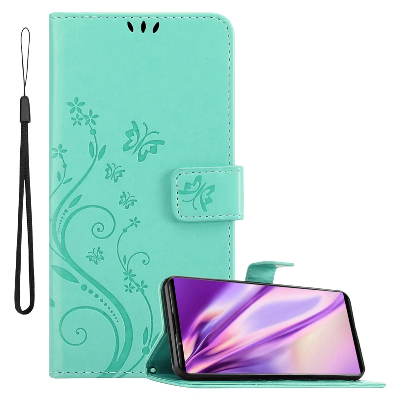 Cadorabo Hülle kompatibel mit Sony Xperia 1 III Schutzhülle im Blumen Design mit Magnetverschluss, Standfunktion und Kartenfächern