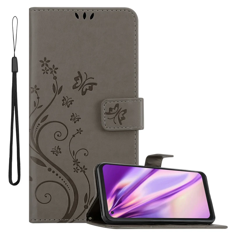 Cadorabo Hülle kompatibel mit Samsung Galaxy XCover PRO Schutzhülle im Blumen Design mit Magnetverschluss, Standfunktion und Kartenfächern
