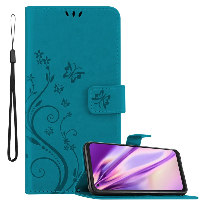 Cadorabo Hülle kompatibel mit Samsung Galaxy XCover PRO Schutzhülle im Blumen Design mit Magnetverschluss, Standfunktion und Kartenfächern