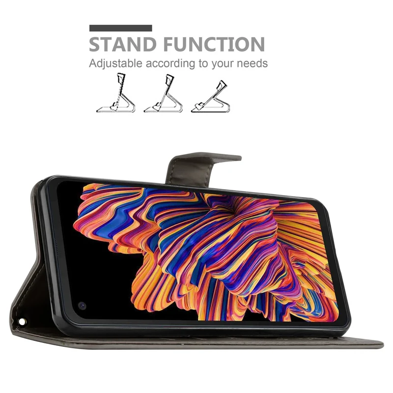 Cadorabo Hülle kompatibel mit Samsung Galaxy XCover PRO Schutzhülle im Blumen Design mit Magnetverschluss, Standfunktion und Kartenfächern
