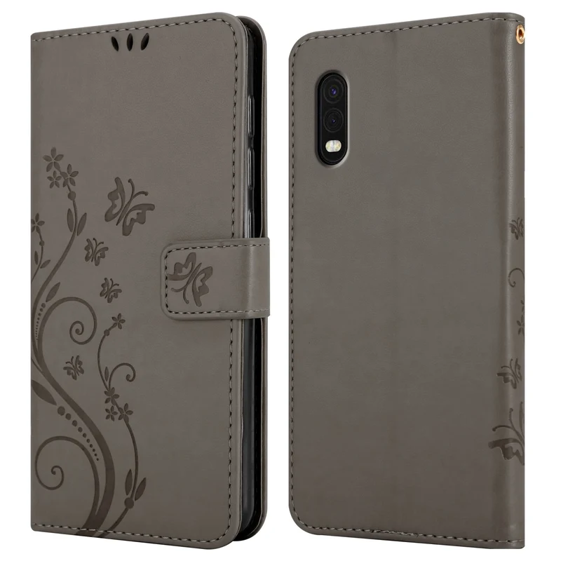 Cadorabo Hülle kompatibel mit Samsung Galaxy XCover PRO Schutzhülle im Blumen Design mit Magnetverschluss, Standfunktion und Kartenfächern