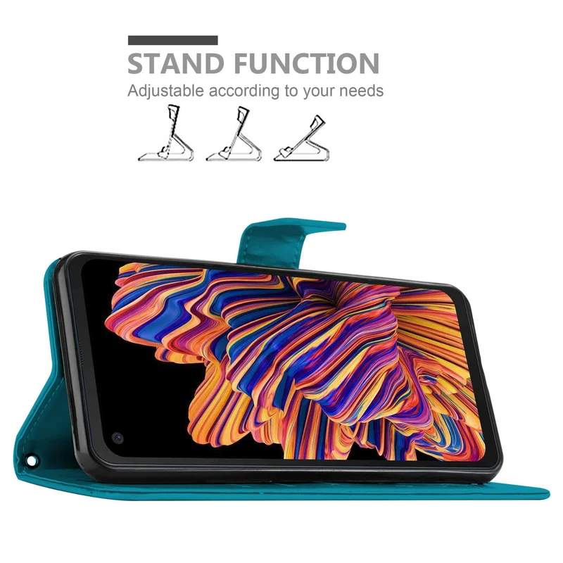 Cadorabo Hülle kompatibel mit Samsung Galaxy XCover PRO Schutzhülle im Blumen Design mit Magnetverschluss, Standfunktion und Kartenfächern