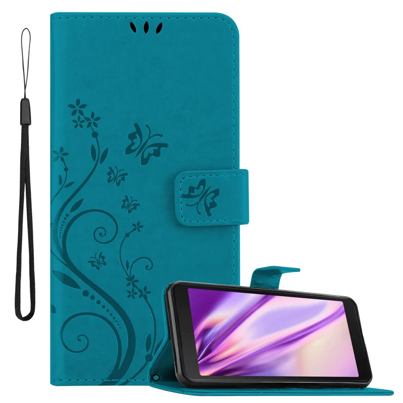 Cadorabo Hülle kompatibel mit Samsung Galaxy XCover 5 Schutzhülle im Blumen Design mit Magnetverschluss, Standfunktion und Kartenfächern