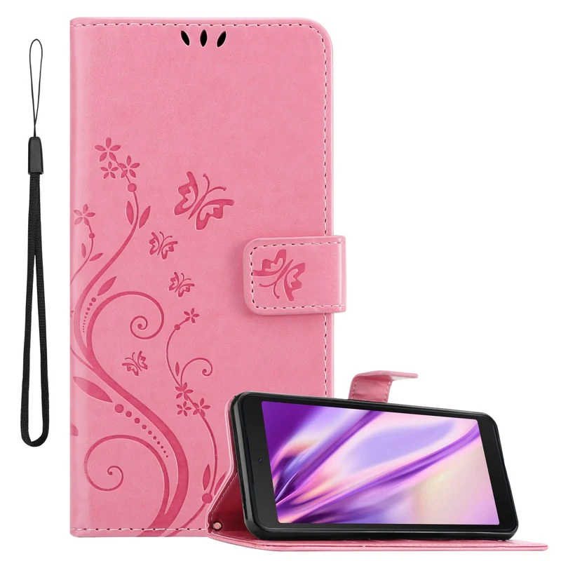 Cadorabo Hülle kompatibel mit Samsung Galaxy XCover 5 Schutzhülle im Blumen Design mit Magnetverschluss, Standfunktion und Kartenfächern