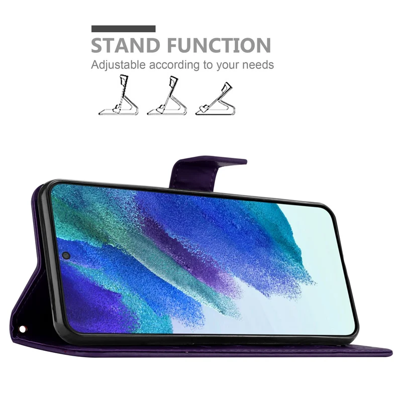 Cadorabo Hülle kompatibel mit Samsung Galaxy S22 PLUS Schutzhülle im Blumen Design mit Magnetverschluss, Standfunktion und Kartenfächern