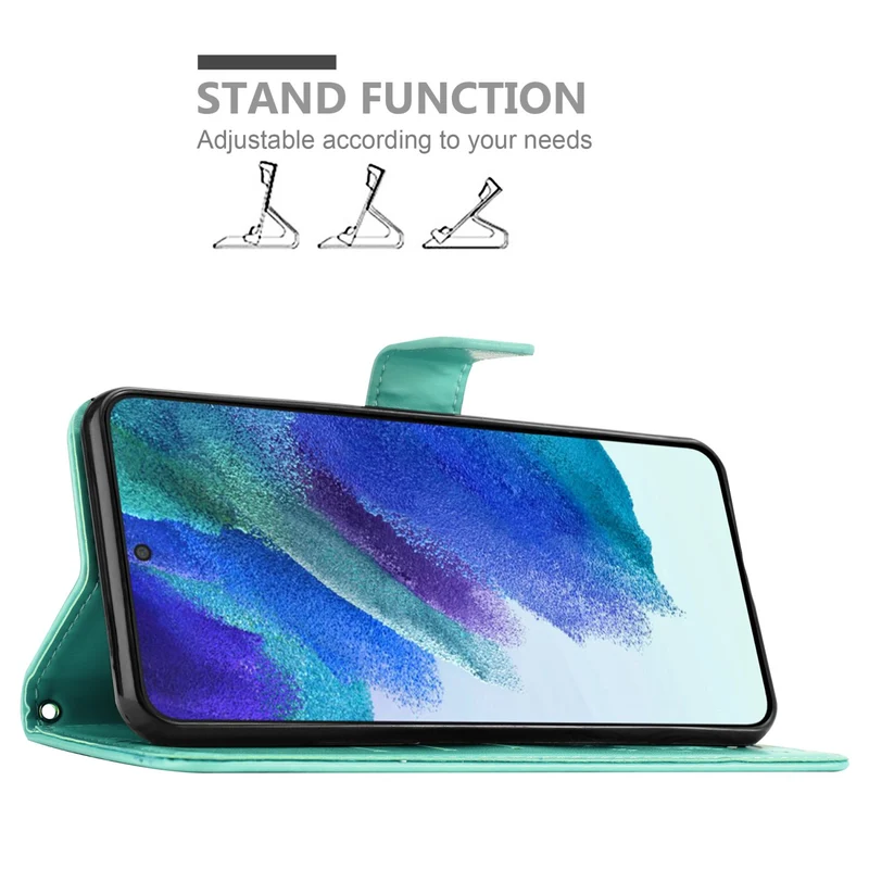 Cadorabo Hülle kompatibel mit Samsung Galaxy S22 PLUS Schutzhülle im Blumen Design mit Magnetverschluss, Standfunktion und Kartenfächern
