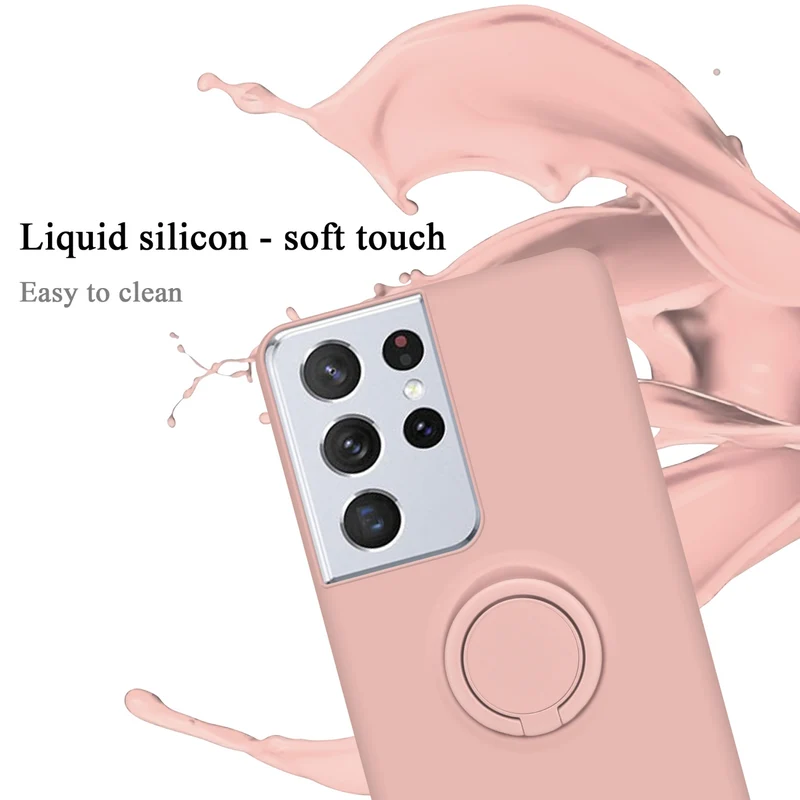Cadorabo Hülle kompatibel mit Samsung Galaxy S22 ULTRA Schutzhülle aus flexiblem TPU Silikon mit Ring