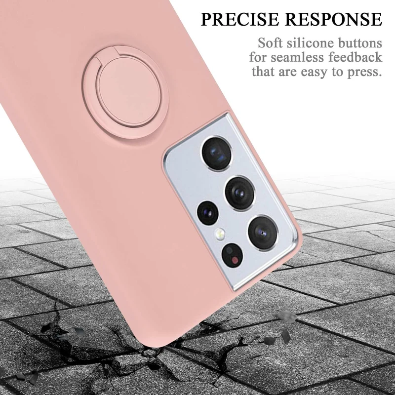 Cadorabo Hülle kompatibel mit Samsung Galaxy S22 ULTRA Schutzhülle aus flexiblem TPU Silikon mit Ring