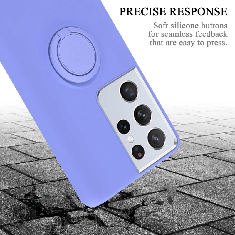 Cadorabo Hülle kompatibel mit Samsung Galaxy S22 ULTRA Schutzhülle aus flexiblem TPU Silikon mit Ring