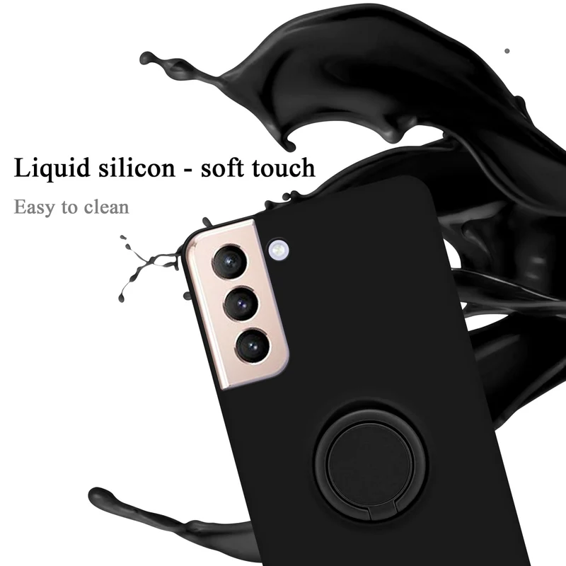 Cadorabo Hülle kompatibel mit Samsung Galaxy S22 PLUS Schutzhülle aus flexiblem TPU Silikon mit Ring