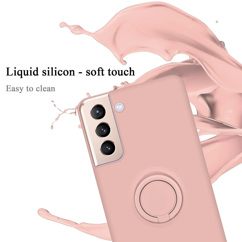 Cadorabo Hülle kompatibel mit Samsung Galaxy S22 PLUS Schutzhülle aus flexiblem TPU Silikon mit Ring