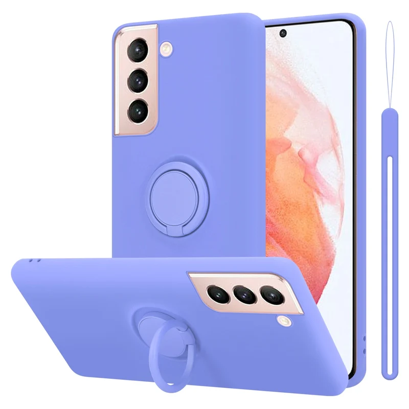 Cadorabo Hülle kompatibel mit Samsung Galaxy S22 Schutzhülle aus flexiblem TPU Silikon mit Ring