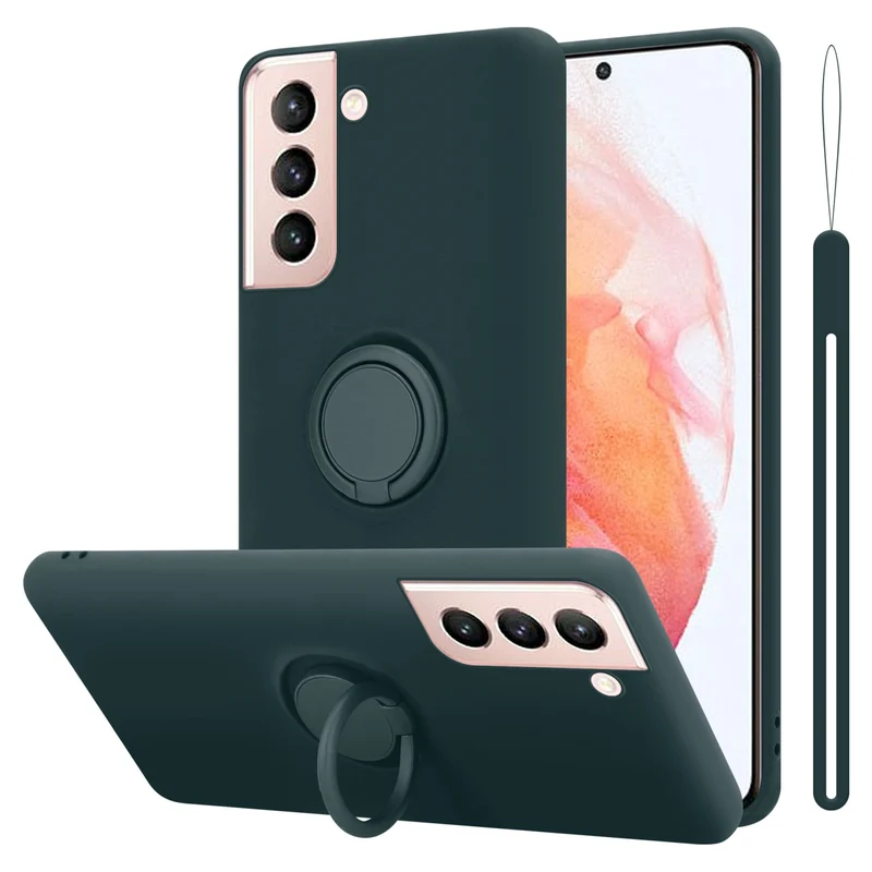 Cadorabo Hülle kompatibel mit Samsung Galaxy S22 Schutzhülle aus flexiblem TPU Silikon mit Ring