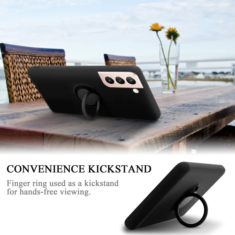 Cadorabo Hülle kompatibel mit Samsung Galaxy S22 Schutzhülle aus flexiblem TPU Silikon mit Ring