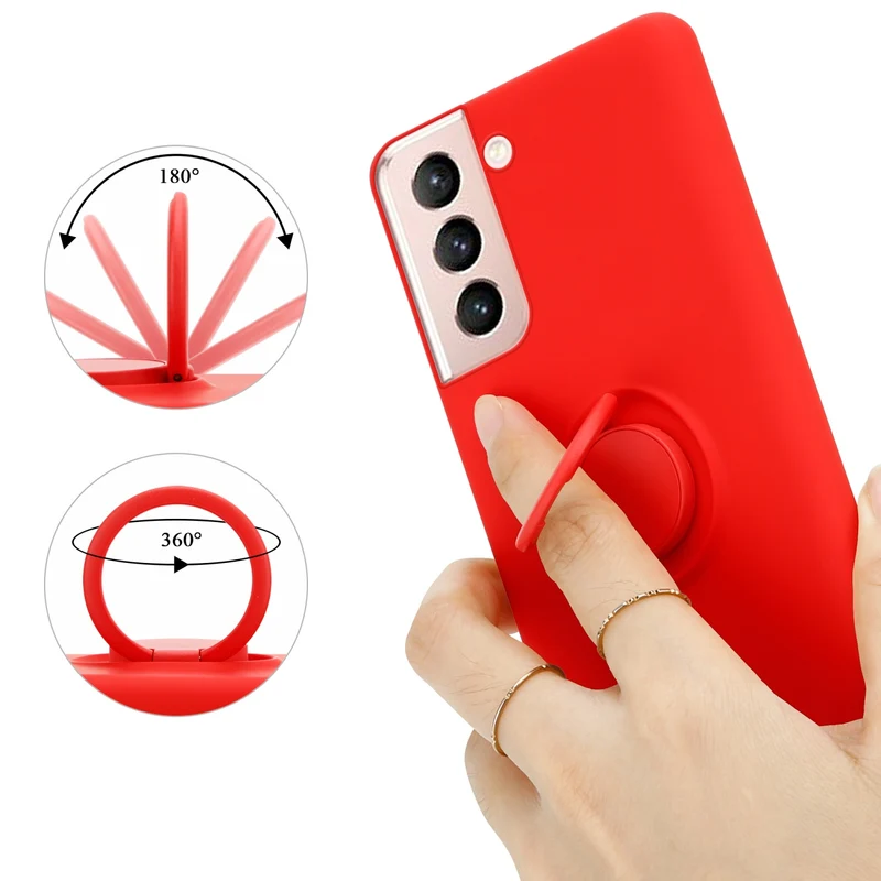 Cadorabo Hülle kompatibel mit Samsung Galaxy S22 Schutzhülle aus flexiblem TPU Silikon mit Ring