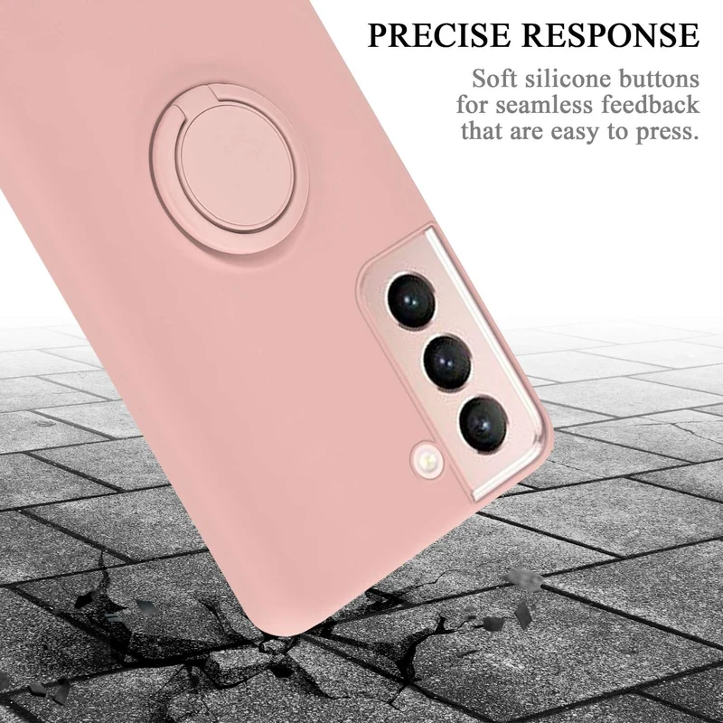 Cadorabo Hülle kompatibel mit Samsung Galaxy S22 Schutzhülle aus flexiblem TPU Silikon mit Ring