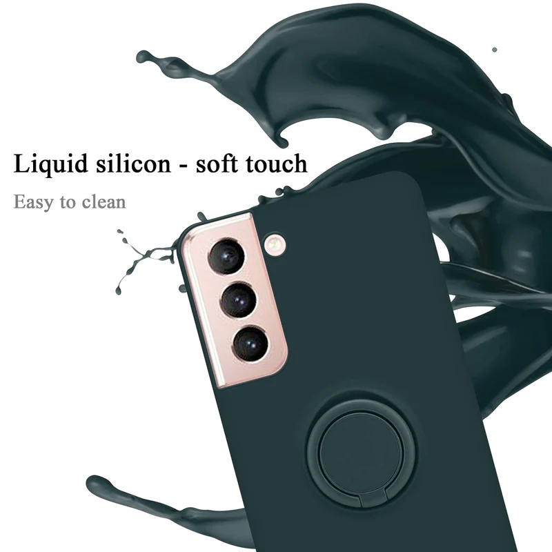 Cadorabo Hülle kompatibel mit Samsung Galaxy S22 Schutzhülle aus flexiblem TPU Silikon mit Ring