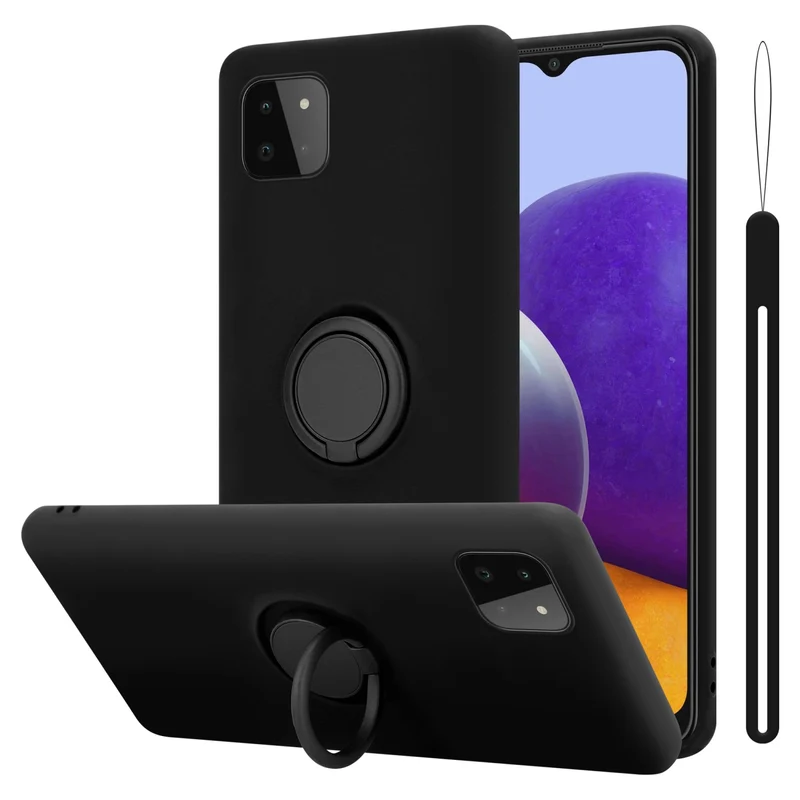 Cadorabo Hülle kompatibel mit Samsung Galaxy A22 5G Schutzhülle aus flexiblem TPU Silikon mit Ring