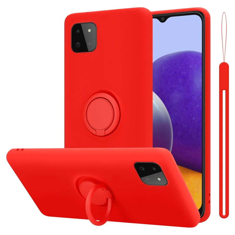 Cadorabo Hülle kompatibel mit Samsung Galaxy A22 5G Schutzhülle aus flexiblem TPU Silikon mit Ring