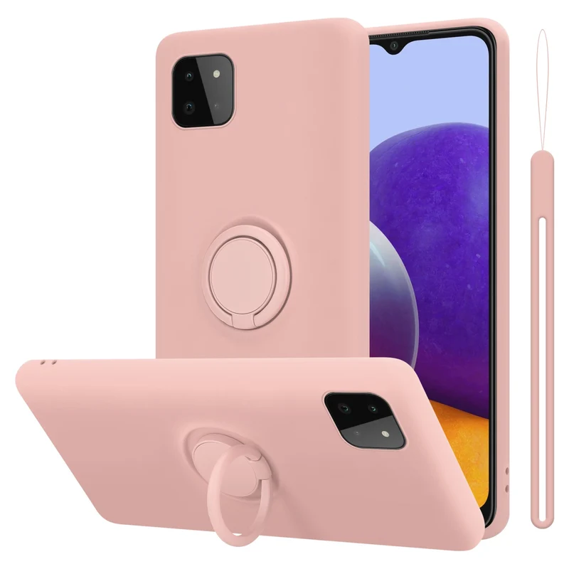 Cadorabo Hülle kompatibel mit Samsung Galaxy A22 5G Schutzhülle aus flexiblem TPU Silikon mit Ring