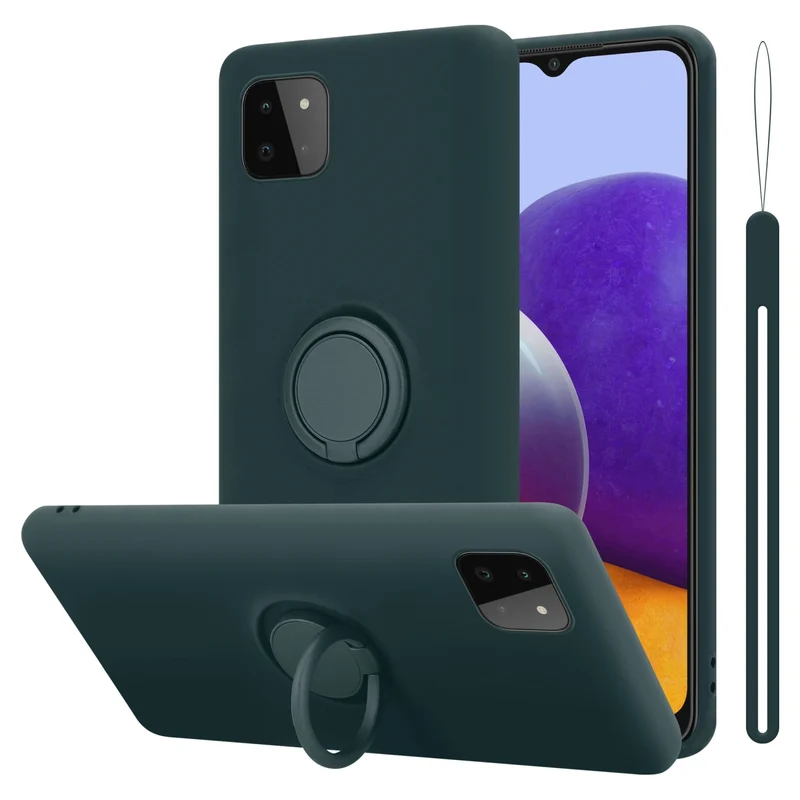 Cadorabo Hülle kompatibel mit Samsung Galaxy A22 5G Schutzhülle aus flexiblem TPU Silikon mit Ring