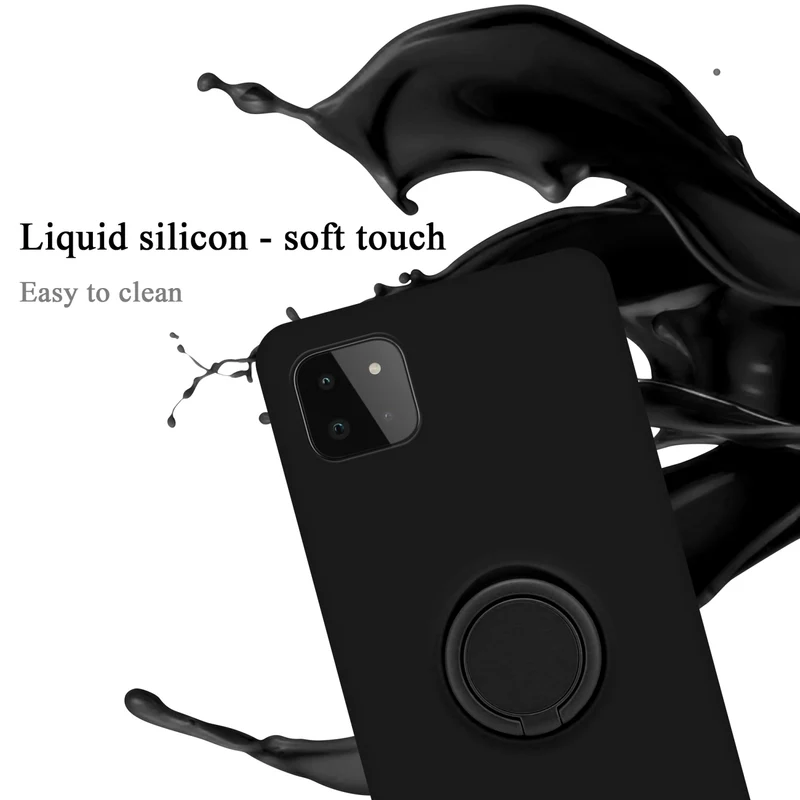 Cadorabo Hülle kompatibel mit Samsung Galaxy A22 5G Schutzhülle aus flexiblem TPU Silikon mit Ring
