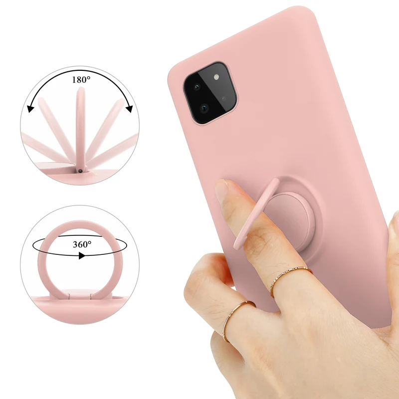 Cadorabo Hülle kompatibel mit Samsung Galaxy A22 5G Schutzhülle aus flexiblem TPU Silikon mit Ring