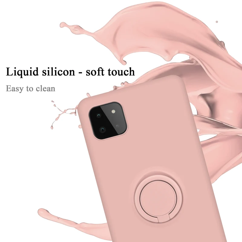 Cadorabo Hülle kompatibel mit Samsung Galaxy A22 5G Schutzhülle aus flexiblem TPU Silikon mit Ring