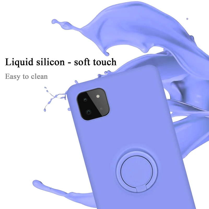 Cadorabo Hülle kompatibel mit Samsung Galaxy A22 5G Schutzhülle aus flexiblem TPU Silikon mit Ring