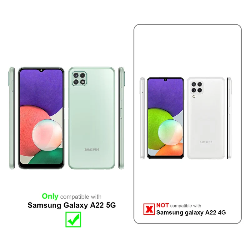 Cadorabo Hülle kompatibel mit Samsung Galaxy A22 5G Schutzhülle aus flexiblem TPU Silikon mit Ring