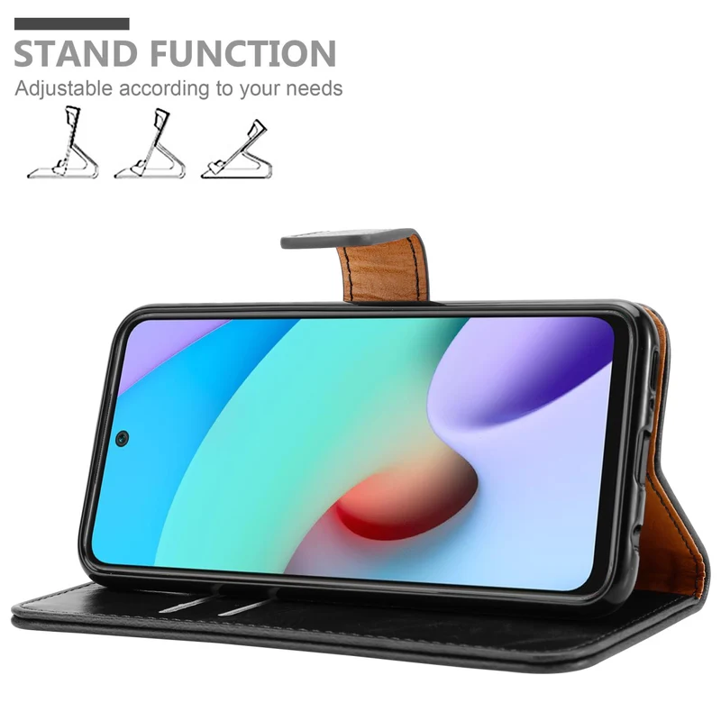 Cadorabo Hülle kompatibel mit Xiaomi RedMi 10 Schutzhülle mit Magnetverschluss, Standfunktion und Kartenfach