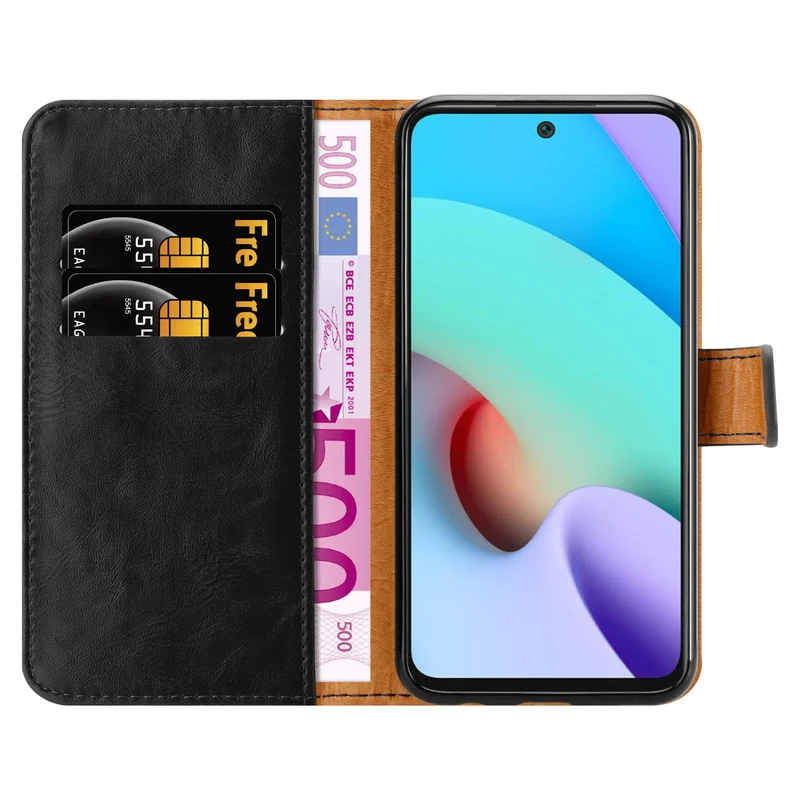 Cadorabo Hülle kompatibel mit Xiaomi RedMi 10 Schutzhülle mit Magnetverschluss, Standfunktion und Kartenfach