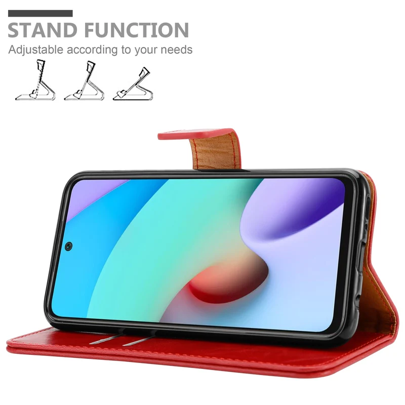 Cadorabo Hülle kompatibel mit Xiaomi RedMi 10 Schutzhülle mit Magnetverschluss, Standfunktion und Kartenfach