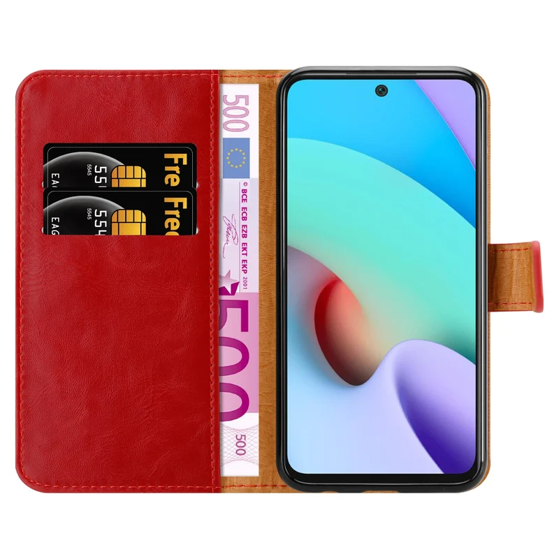 Cadorabo Hülle kompatibel mit Xiaomi RedMi 10 Schutzhülle mit Magnetverschluss, Standfunktion und Kartenfach