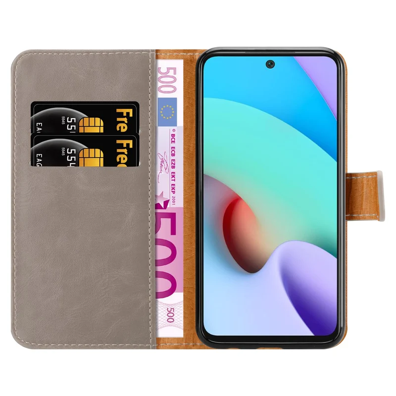 Cadorabo Hülle kompatibel mit Xiaomi RedMi 10 Schutzhülle mit Magnetverschluss, Standfunktion und Kartenfach