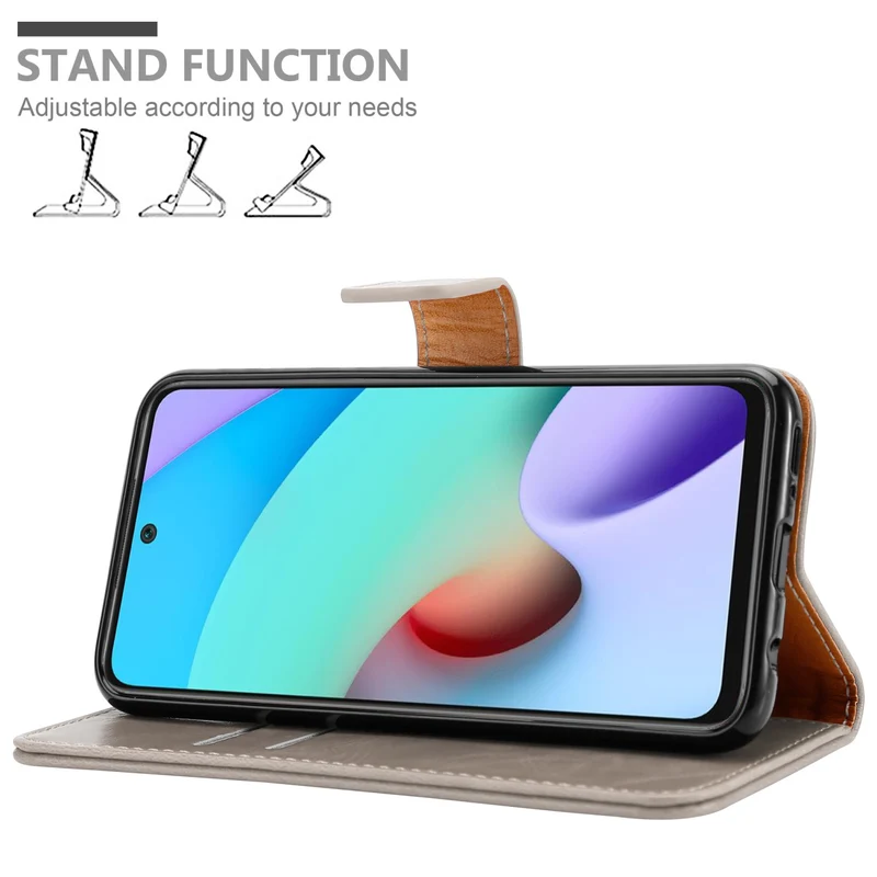 Cadorabo Hülle kompatibel mit Xiaomi RedMi 10 Schutzhülle mit Magnetverschluss, Standfunktion und Kartenfach