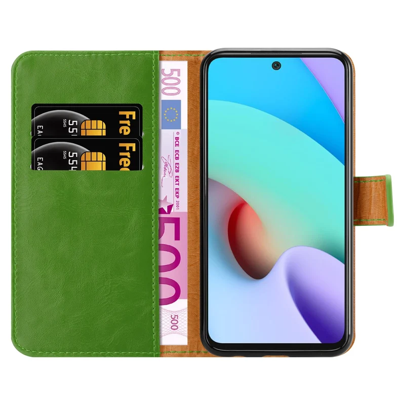 Cadorabo Hülle kompatibel mit Xiaomi RedMi 10 Schutzhülle mit Magnetverschluss, Standfunktion und Kartenfach
