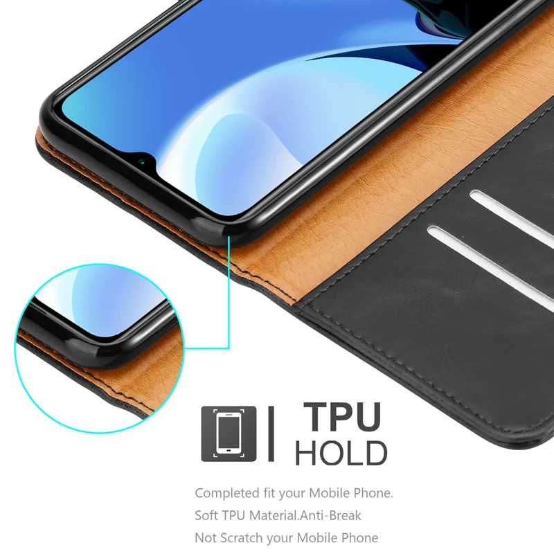 Cadorabo Hülle kompatibel mit Xiaomi RedMi 9T / POCO M3 Schutzhülle mit Magnetverschluss, Standfunktion und Kartenfach