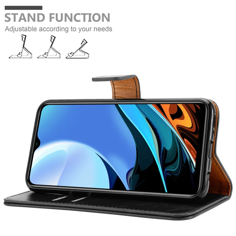 Cadorabo Hülle kompatibel mit Xiaomi RedMi 9T / POCO M3 Schutzhülle mit Magnetverschluss, Standfunktion und Kartenfach