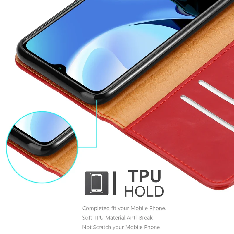 Cadorabo Hülle kompatibel mit Xiaomi RedMi 9T / POCO M3 Schutzhülle mit Magnetverschluss, Standfunktion und Kartenfach