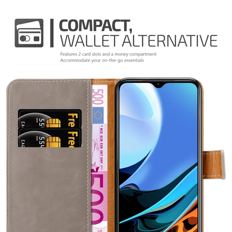 Cadorabo Hülle kompatibel mit Xiaomi RedMi 9T / POCO M3 Schutzhülle mit Magnetverschluss, Standfunktion und Kartenfach