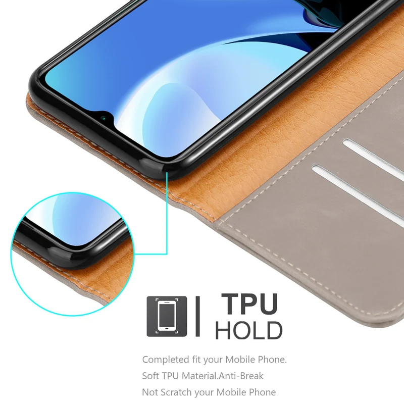 Cadorabo Hülle kompatibel mit Xiaomi RedMi 9T / POCO M3 Schutzhülle mit Magnetverschluss, Standfunktion und Kartenfach