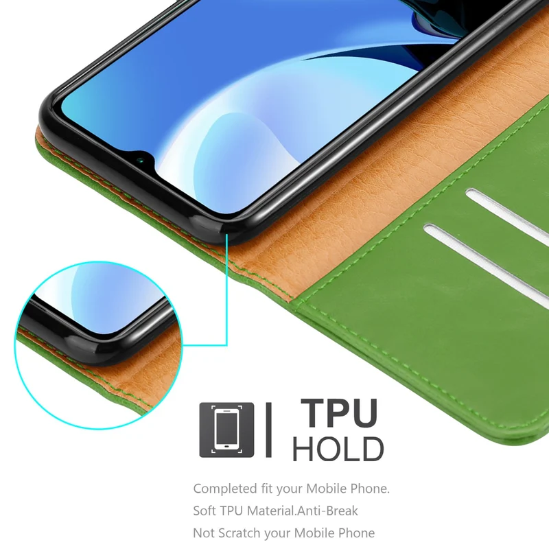 Cadorabo Hülle kompatibel mit Xiaomi RedMi 9T / POCO M3 Schutzhülle mit Magnetverschluss, Standfunktion und Kartenfach