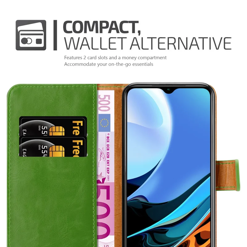 Cadorabo Hülle kompatibel mit Xiaomi RedMi 9T / POCO M3 Schutzhülle mit Magnetverschluss, Standfunktion und Kartenfach