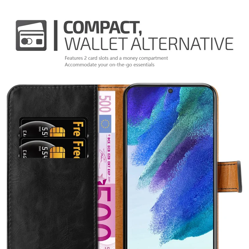Cadorabo Hülle kompatibel mit Samsung Galaxy S22 Schutzhülle mit Magnetverschluss, Standfunktion und Kartenfach