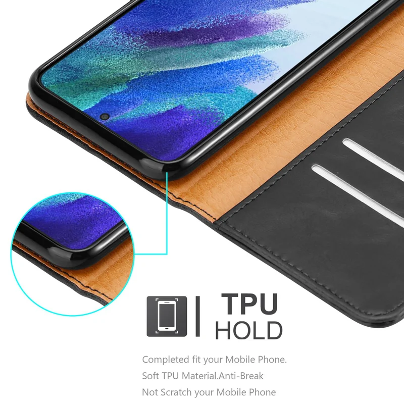 Cadorabo Hülle kompatibel mit Samsung Galaxy S22 Schutzhülle mit Magnetverschluss, Standfunktion und Kartenfach